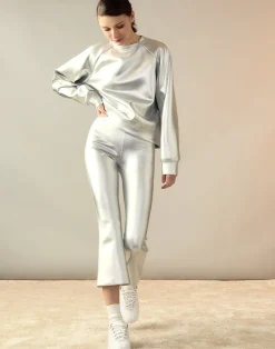 Cynthia Rowley Bonded Active Pant Silver Fashion