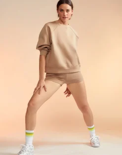 Cynthia Rowley Bonded Basics Shorts CAMEL Clearance