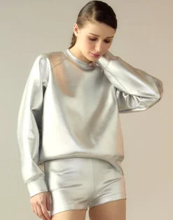 Cynthia Rowley Bonded Basics Shorts Silver Sale