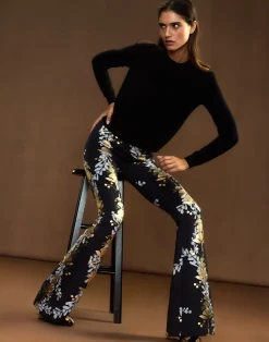Cynthia Rowley Bonded Fit and Flare Pant BLKGD Fashion
