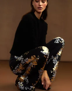 Cynthia Rowley Bonded Fit and Flare Pant BLKGD Fashion