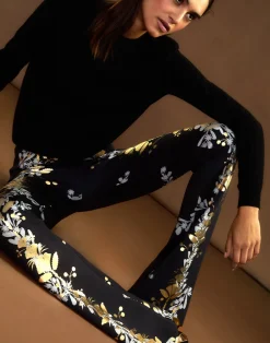 Cynthia Rowley Bonded Fit and Flare Pant BLKGD Fashion