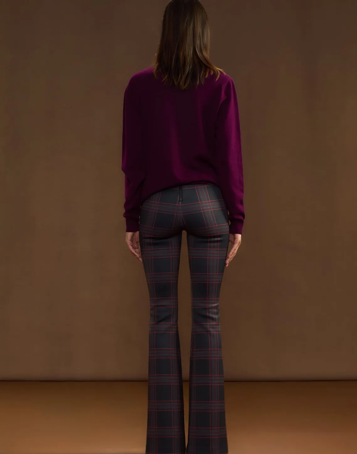 Cynthia Rowley Bonded Fit and Flare Pant BLKRD New