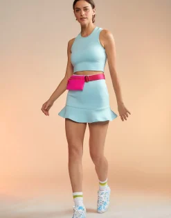 Cynthia Rowley Bonded Mini Skirt BLUE Hot