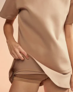 Cynthia Rowley Bonded Mini Skirt CAMEL Online