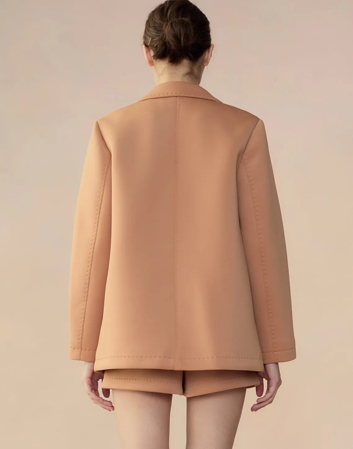 Cynthia Rowley Bonded Pick Stitch Jacket Tan Hot