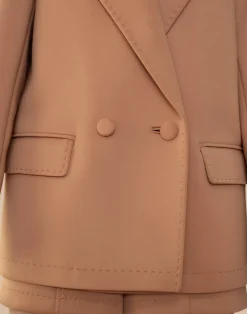 Cynthia Rowley Bonded Pick Stitch Jacket Tan Hot