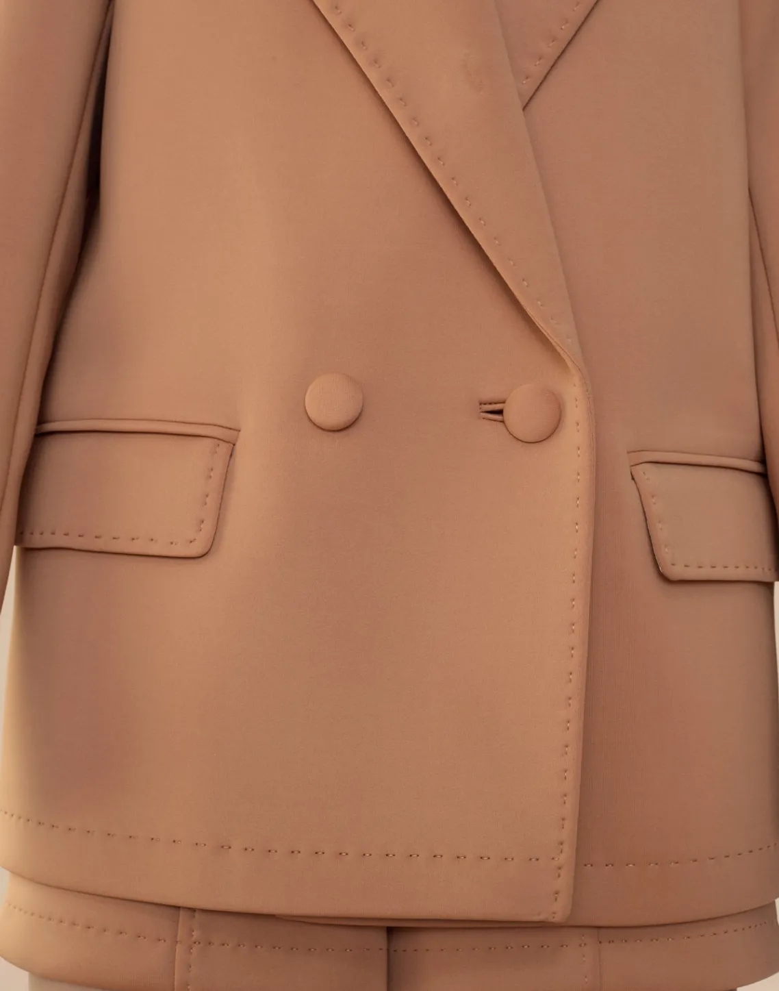 Cynthia Rowley Bonded Pick Stitch Jacket Tan Hot