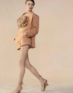 Cynthia Rowley Bonded Pick Stitch Shorts Tan Best