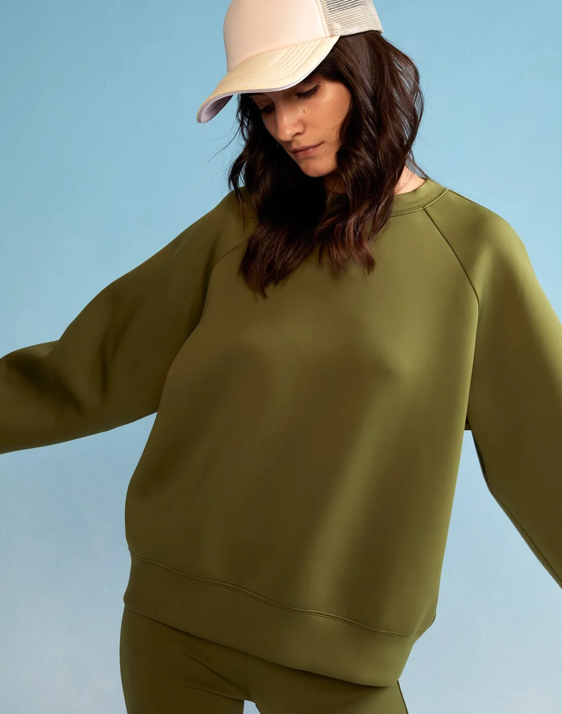 Cynthia Rowley Bonded Pullover Sweatshirt DRKGR Fashion