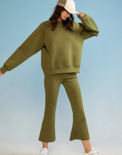 Cynthia Rowley Bonded Pullover Sweatshirt DRKGR Fashion