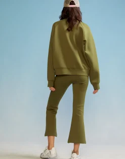 Cynthia Rowley Bonded Pullover Sweatshirt DRKGR Fashion