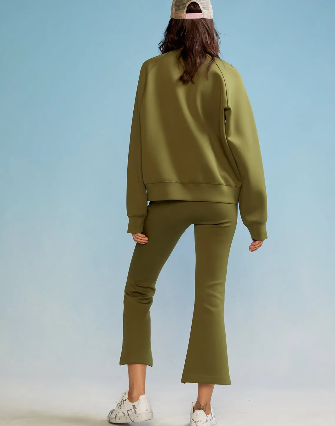 Cynthia Rowley Bonded Pullover Sweatshirt DRKGR Fashion