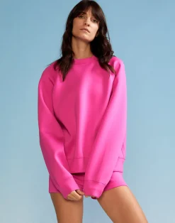 Cynthia Rowley Bonded Pullover Sweatshirt HTPNK Sale