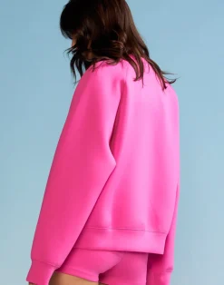 Cynthia Rowley Bonded Pullover Sweatshirt HTPNK Sale