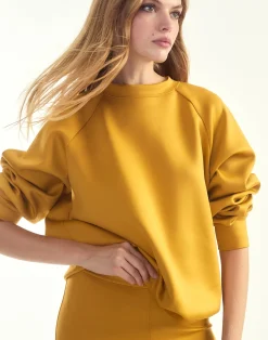 Cynthia Rowley Bonded Pullover Sweatshirt GLDYLW Discount