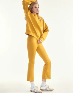 Cynthia Rowley Bonded Pullover Sweatshirt GLDYLW Discount