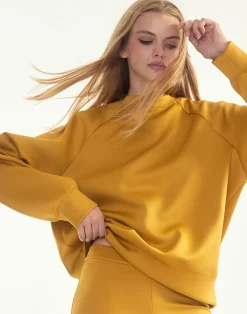 Cynthia Rowley Bonded Pullover Sweatshirt GLDYLW Discount