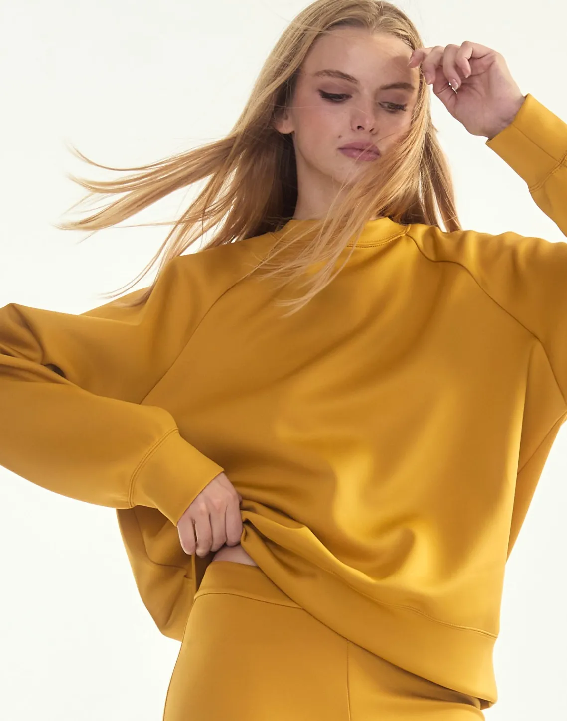 Cynthia Rowley Bonded Pullover Sweatshirt GLDYLW Discount