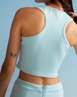 Cynthia Rowley Bonded Racer Tank BLUE Hot