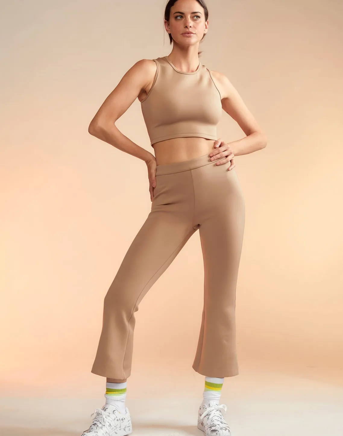 Cynthia Rowley Bonded Racer Tank CAMEL Outlet