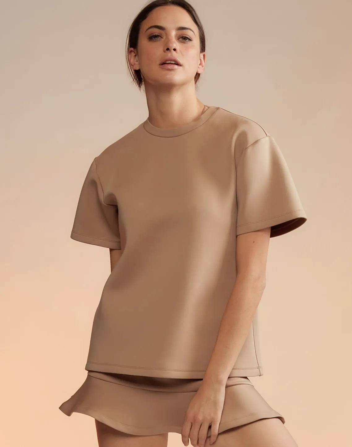 Cynthia Rowley Bonded Tee CAMEL Best