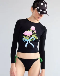Cynthia Rowley Bouquet Ribbon Rashguard BLKFL Sale