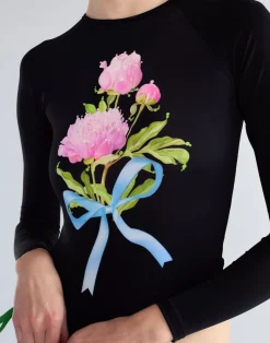 Cynthia Rowley Bouquet Ribbon Rashguard BLKFL Sale