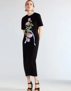 Cynthia Rowley Bouquet Ribbon Tee Dress BLKFL Online
