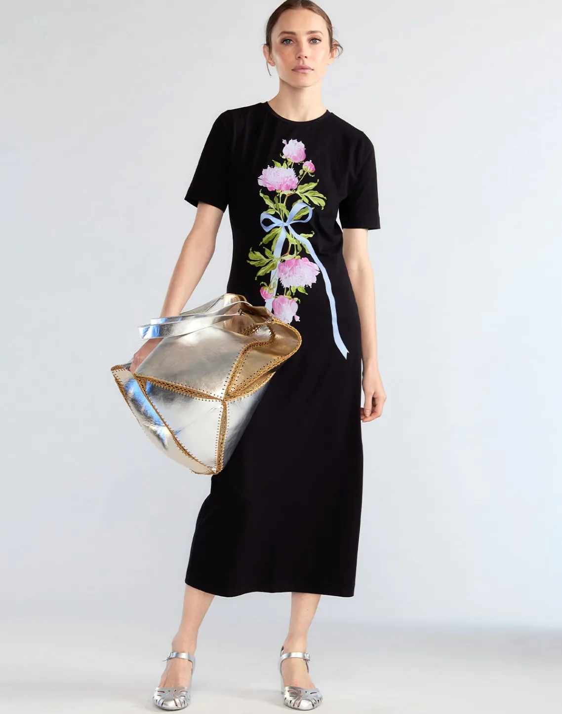 Cynthia Rowley Bouquet Ribbon Tee Dress BLKFL Online