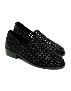 Cynthia Rowley Braided Leather Loafer BLACK Best