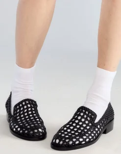 Cynthia Rowley Braided Leather Loafer BLACK Best