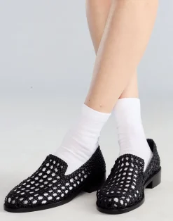 Cynthia Rowley Braided Leather Loafer BLACK Best