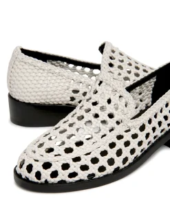 Cynthia Rowley Braided Leather Loafer White Hot