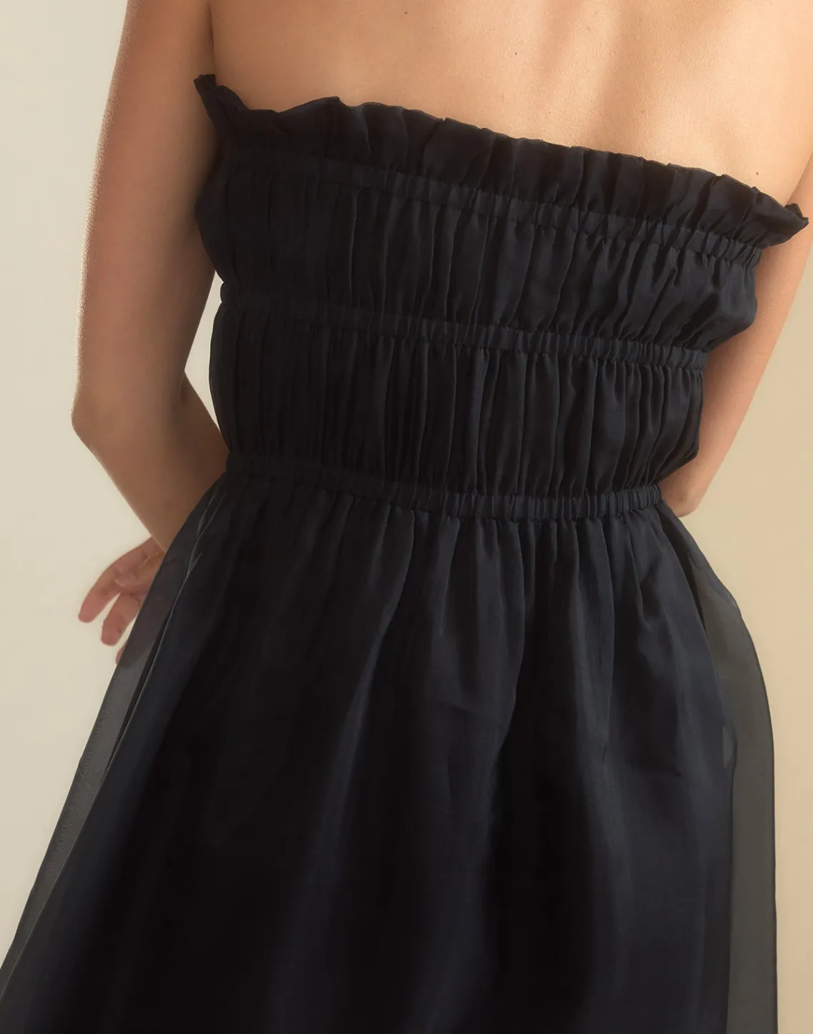 Cynthia Rowley Buckle Up Silk Organza Dress BLACK Discount