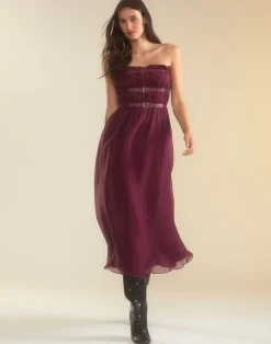Cynthia Rowley Buckle Up Silk Organza Dress BRGDY Fashion