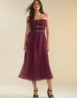 Cynthia Rowley Buckle Up Silk Organza Dress BRGDY Fashion