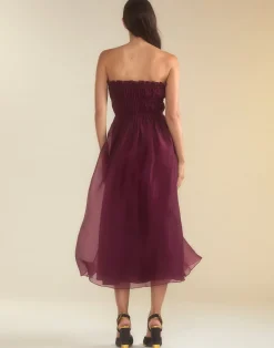 Cynthia Rowley Buckle Up Silk Organza Dress BRGDY Fashion