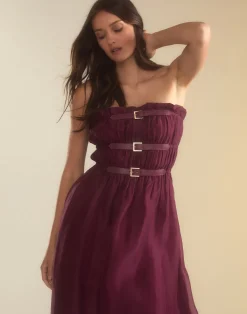 Cynthia Rowley Buckle Up Silk Organza Dress BRGDY Fashion