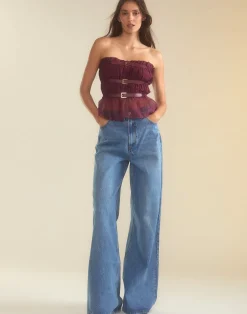 Cynthia Rowley Buckle Up Silk Organza Top BRGDY Hot