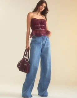 Cynthia Rowley Buckle Up Silk Organza Top BRGDY Hot