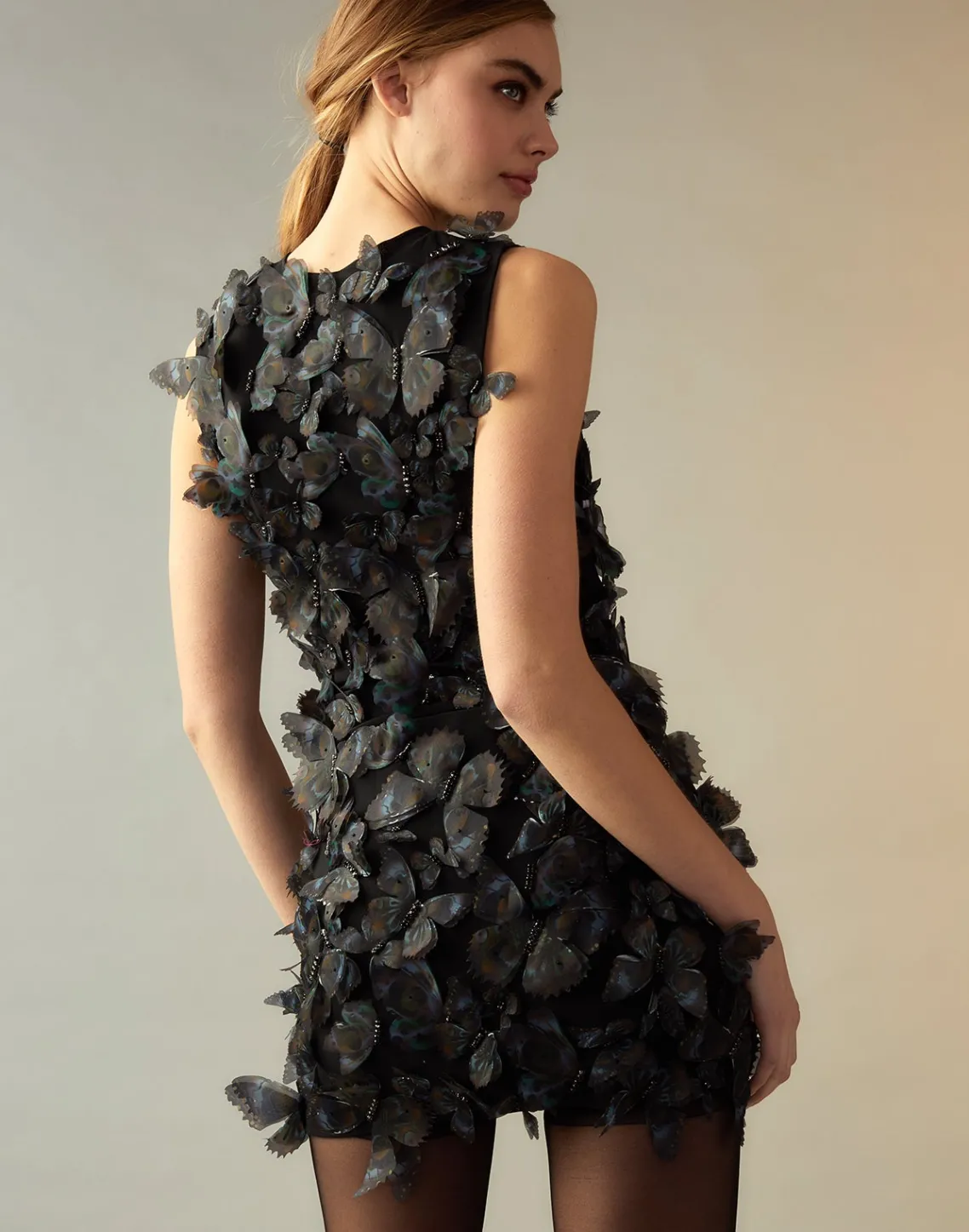 Cynthia Rowley Butterfly Appliqué Skirt BLKMUL Fashion