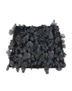 Cynthia Rowley Butterfly Appliqué Skirt BLKMUL Fashion