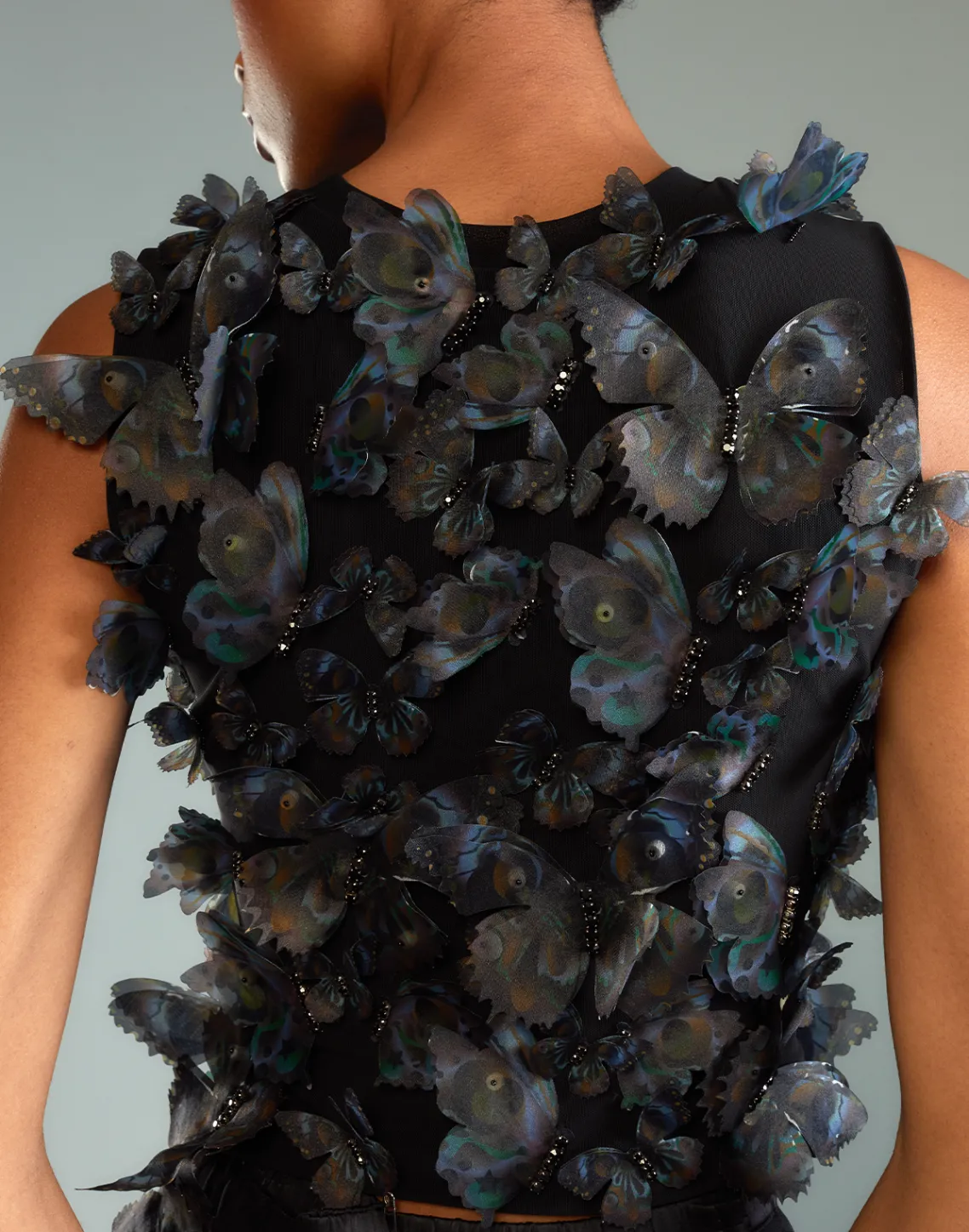 Cynthia Rowley Butterfly Applique Top BLACK Clearance