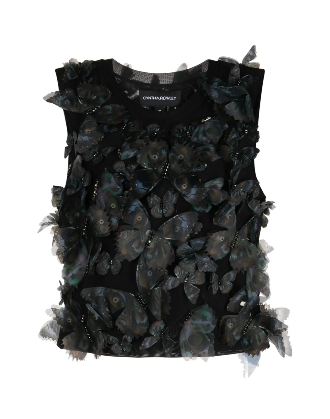 Cynthia Rowley Butterfly Applique Top BLACK Clearance