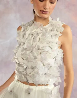 Cynthia Rowley Butterfly Applique Top White Outlet