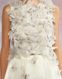 Cynthia Rowley Butterfly Applique Top White Outlet