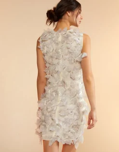 Cynthia Rowley Butterfly Embellished Dress IVORY Fashion