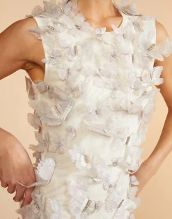 Cynthia Rowley Butterfly Embellished Dress IVORY Fashion