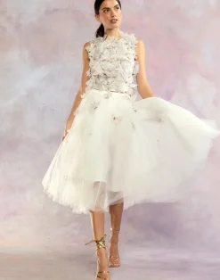 Cynthia Rowley Butterfly Tulle Skirt White Sale